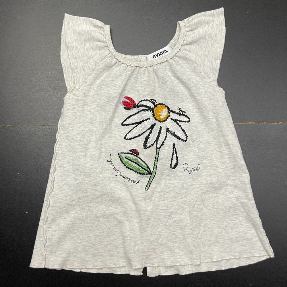 SONIA RYKIEL KIDS GREY GIRLS FLORAL DESIGNER TANK TOP